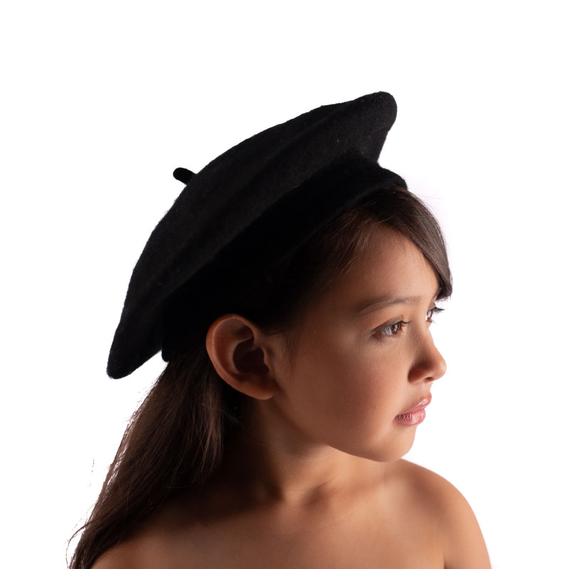 Little Lady B - French Style Beret Hat Black
