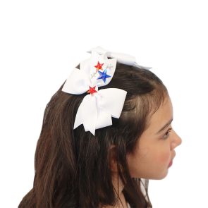 Little Lady B - White Star Hair Bow 01