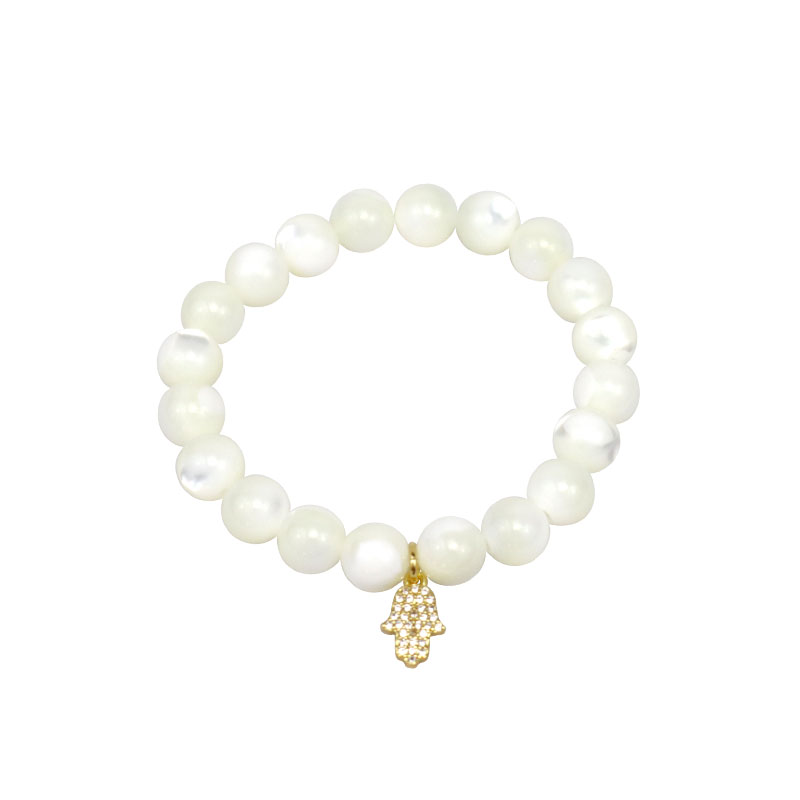 Little Lady B - Mother's Day 2022 Collection - Hamsa Hand/Hand of Fatima Bracelet - Mother Pearl
