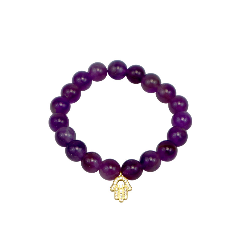 Little Lady B - Mother's Day 2022 Collection - Hamsa Hand/Hand of Mariam Bracelet - Amethyst