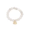 Little Lady B - Mother's Day 2022 Collection - Lotus Charm Bracelet - White Jade