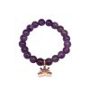 Little Lady B - Mother's Day 2022 Collection - Purple Gold Lotus Flower Charm Bracelet - Amethyst
