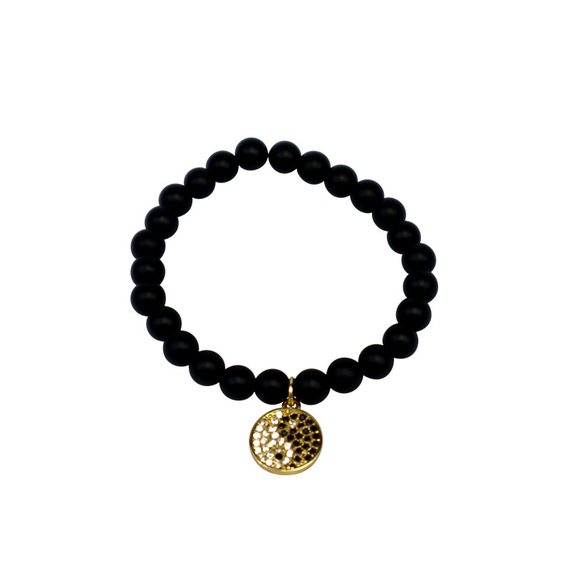Little Lady B - Mother's Day 2022 Collection - Ying Yang Charm Bracelet - Black Matte Onyx