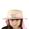 Little Lady B - Wonderland Collection - Butterfly Straw Hat - Pink 02