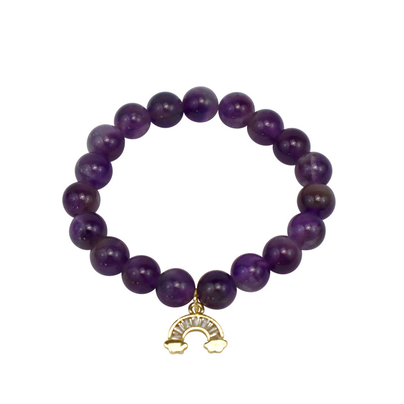 Little Lady B - Wonderland Collection - Clear Rainbow with Clouds Bracelet - Amethyst