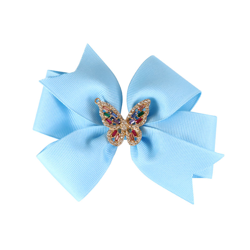 Little Lady B - Wonderland Collection - Pastel Butterfly Hair Bow - Blue