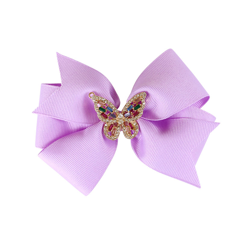 Little Lady B - Wonderland Collection - Pastel Butterfly Hair Bow - Lavender