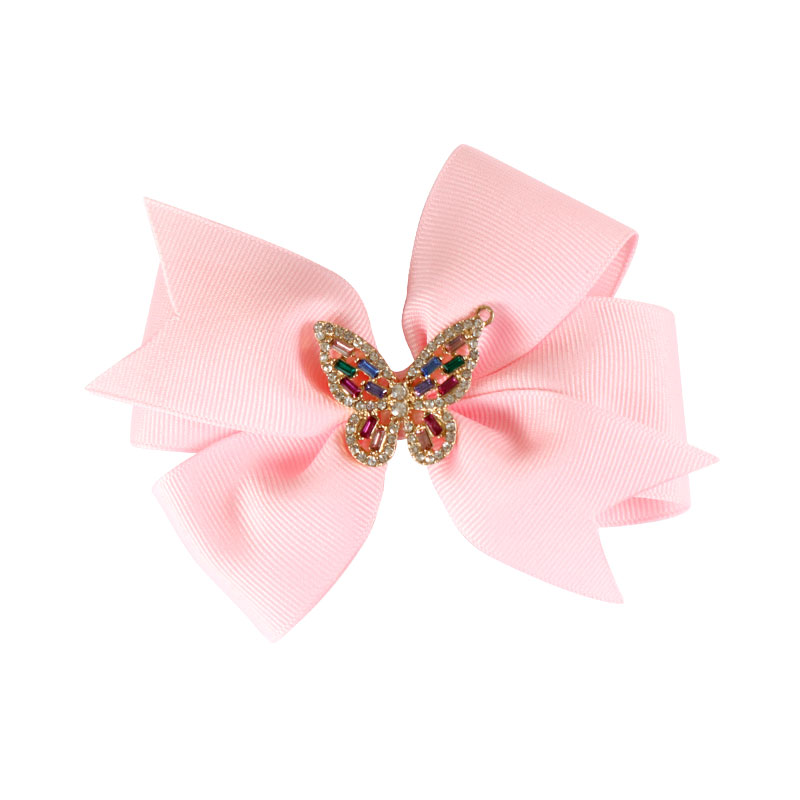 Little Lady B - Wonderland Collection - Pastel Butterfly Hair Bow - Rose Pink