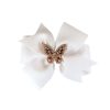 Little Lady B - Wonderland Collection - Pastel Butterfly Hair Bow - White
