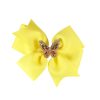 Little Lady B - Wonderland Collection - Pastel Butterfly Hair Bow - Yellow