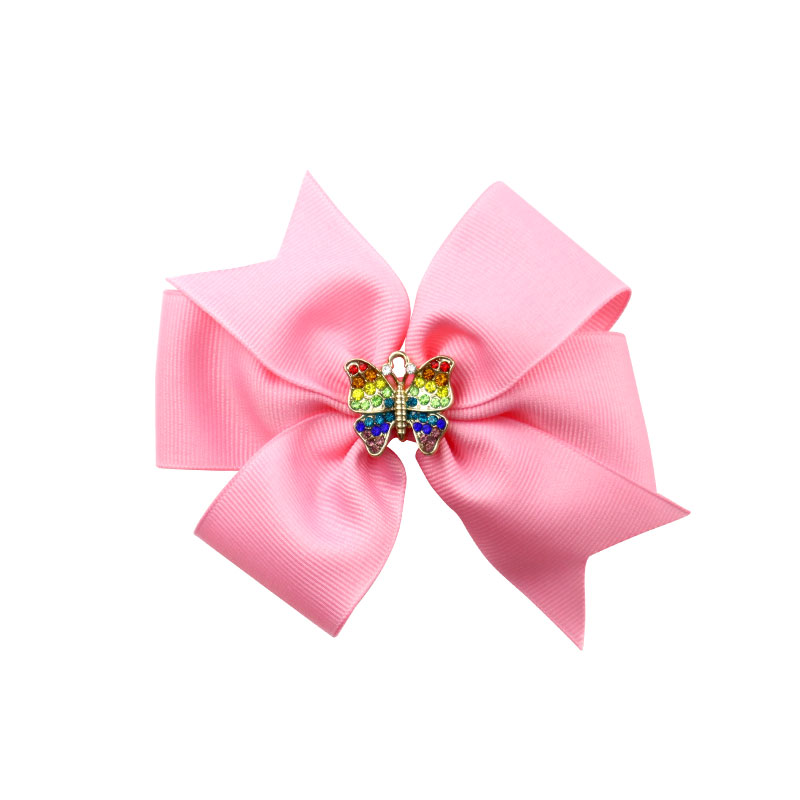 Little Lady B - Wonderland Collection - Rainbow Hair Bows - Baby Pink