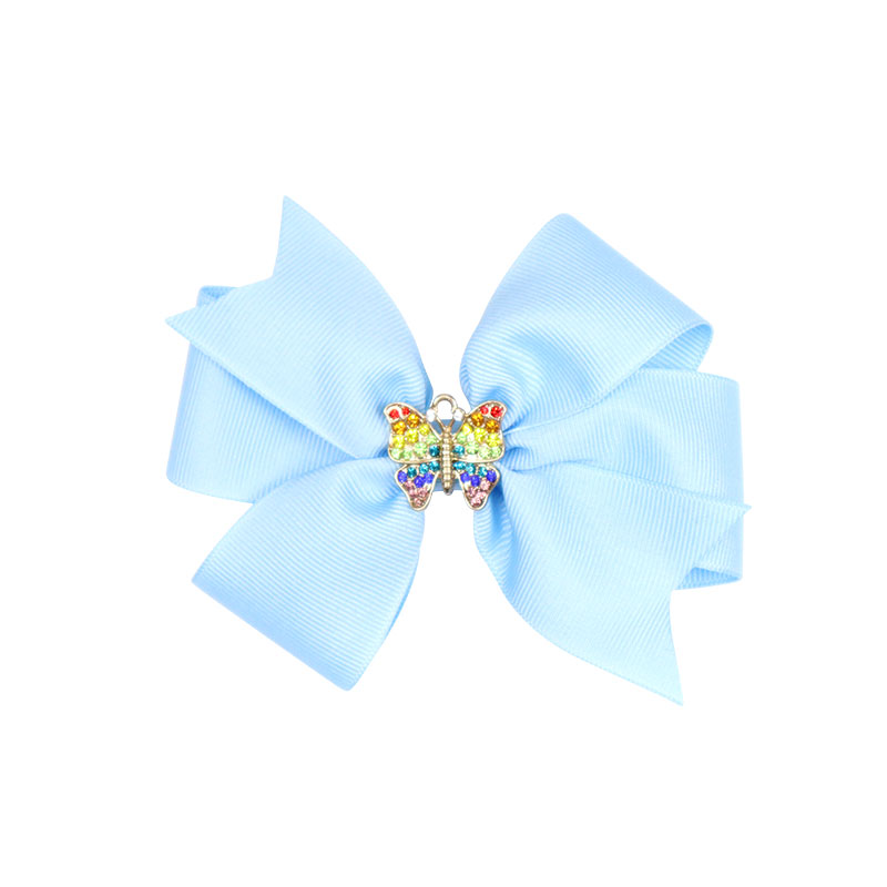 Little Lady B - Wonderland Collection - Rainbow Hair Bows - Blue
