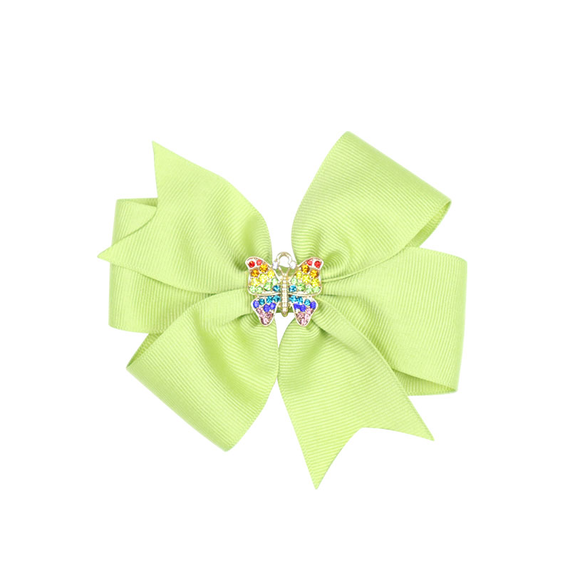 Little Lady B - Wonderland Collection - Rainbow Hair Bows - Kermit Green