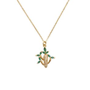 Little Lady B. - Wild Nature Collection - 18K Gold Plated Cactus Pendant Necklace