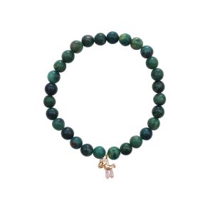 Little Lady B. - Wild Nature Collection - 18K Gold Plated Horse Charm Bracelet - African Jade