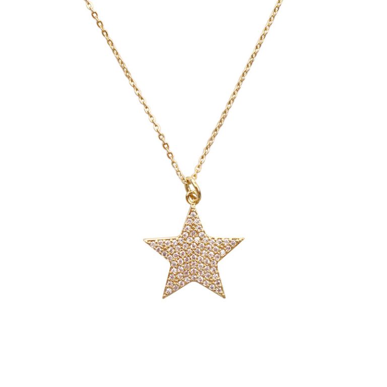 Gold-Plated Layered Necklace with Star Pendants