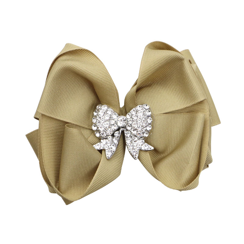 Little Lady B - Wild Nature Collection - Bow-Shaped Hair Bows - Khaki