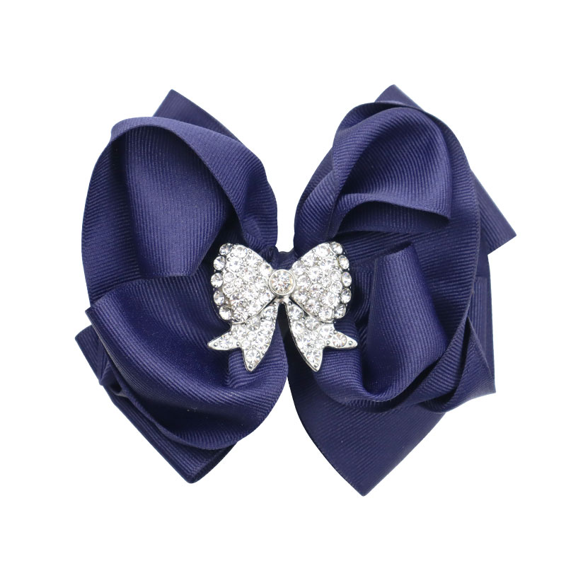 Little Lady B - Wild Nature Collection - Bow-Shaped Hair Bows - Navy