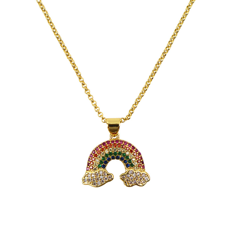 Little Lady B - Enchanted Garden Collection - 18k Colorful Rainbow Pendant Necklace
