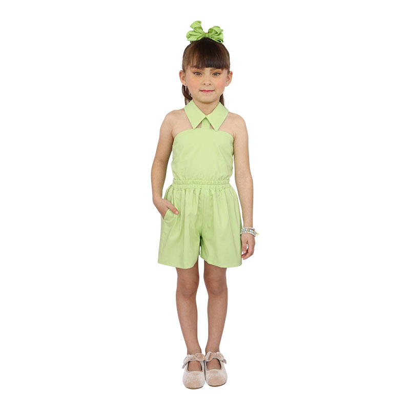 Little Lady B - Enchanted Garden Collection - Sage Romper 01
