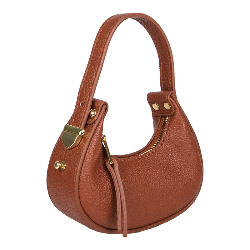 Little Lady B. - Products - Handbags - The Bliss Mini Baggate - Saddle Brown 02 Little Lady B. - Products - Handbags - The Bliss Mini Baggate - Saddle Brown 02