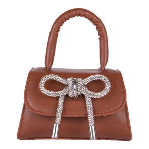 Little Lady B. - Products - Handbags - The Taylor Bow Mini Handbag - Saddle Brown 01